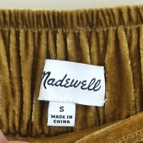 Madewell Pull On Velvet Pants Vintage Gold - Picture 10 of 10